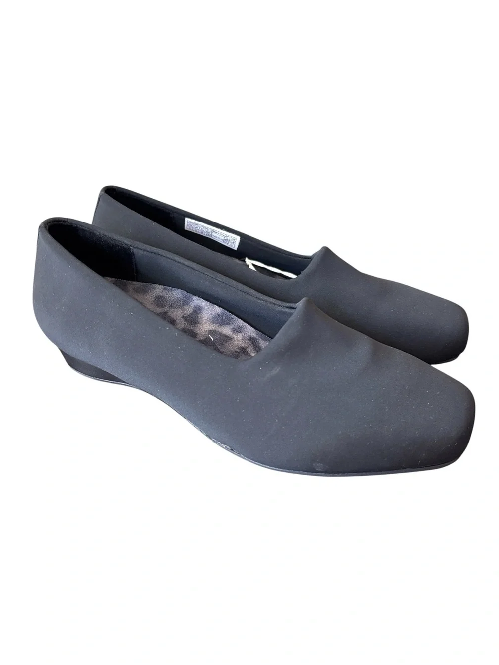 Vionic 386 Powell Black Demi‎ Wedge Slip On Flat Size 8 NWT